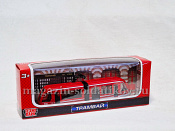 Трамвай с резинкой, металл, красный, 12 см, Технопарк - фото