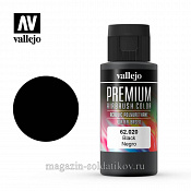 Краска акрил-уретановая Vallejo Premium, черная 60 мл, Vallejo Premium - фото