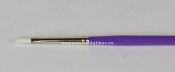 Кисть синтетика белая плоская №1 (фиолет. ручка). Краски, химия, инструменты - фото