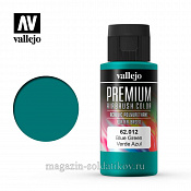 Краска акрил-уретановая Vallejo Premium, сине-зеленая 60 мл, Vallejo Premium - фото