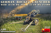 Сборная модель из пластика Немецкая ракетная установка со снарядам 28см WK Spr и 32см WK Flamm, MiniArt (1/35) - фото
