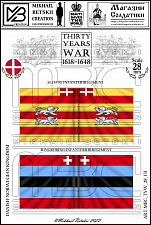 Знамена, 28 мм, Тридцатилетняя война (1618-1648), Дания-Норвегия, Пехота - фото