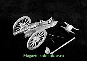 Сборная миниатюра из металла Французская 4-фунтовая пушка, Наполеоника, 28 мм, Berliner Zinnfiguren - фото