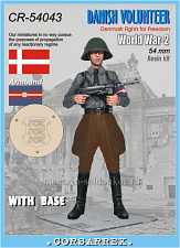 Сборная миниатюра из смолы CR 54043 Датский доброволец, 54 мм, смола, Corsar Rex - фото
