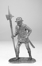 Миниатюра из олова Английский пехотинец, XV в., 54 мм, Солдатики Публия - фото