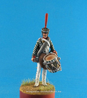 Сборная модель из смолы Ротный барабанщик гренадерских полков, Россия 1812-17 гг., 54 мм, Chronos miniatures - фото