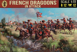 Солдатики из пластика French Dragoons in Attack (1/72) Strelets