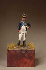 Сборная фигура из смолы SM 5414 Лейтенант тиральеров-шассеров Молодой Гвардии. Франция 1812 год, 54 мм, SOGA miniatures - фото