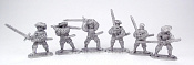 Солдатики из металла Пешие ландскнехты - мастера меча, XV век (пьютер) 40 мм, Три богатыря - фото