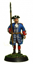 Сборная миниатюра из металла Сержант. Французская Гвардия. 1701 г (40 мм) Драбант - фото