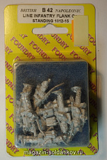 Фигурки из металла B 42 Линейная пехота фланговая рота стоит 1812-15, 28 mm Foundry - фото