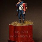 Сборная фигура из смолы SM 5416 Корнет карабинерной роты 15-ого полка лёгкой пехоты. Франция 1812 г, 54 мм, SOGA miniatures