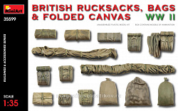 Сборная модель из пластика Британские рюкзаки, сумки и сложенный брезент 2МВ, MiniArt (1/35)