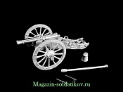 Миниатюра из металла Французская 6-фунтовая пушка, Наполеоника, 28 мм, Berliner Zinnfiguren - фото