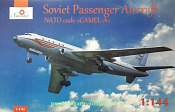Сборная модель из пластика Авиалайнер Ту-104, чехословацкие авиалинии Amodel (1/144) - фото