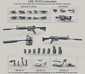 Аксессуары из смолы Карабин армии США M4 с глушителем Knight's Armament 5.56MM QDSS NT4, 1:35, Live Resin - фото