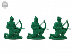 Солдатики из пластика Лучники (3 шт, цвет - зеленый, б/к), Воины и битвы