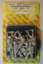 Фигурки из металла B 71 Центральная рота хайлендеров в тартановых брюках стреляет 1806-15, 28 mm Foundry - фото