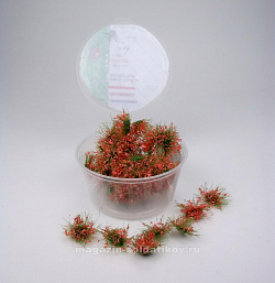 Кочки травы 12 мм цветущие красные 40 шт, Dasmodel