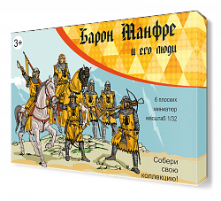 Солдатики из пластика Барон Манфре и его люди, 54 мм (6 шт, цвет-коричневый, пластик, в коробке), Воины и битвы
