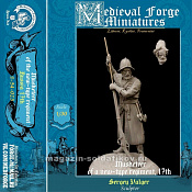 Сборная миниатюра из смолы Musketeer of a new-type regiment 17 th, 54 mm Medieval Forge Miniatures - фото