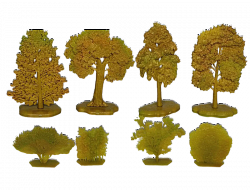 Солдатики из пластика Деревья и кусты. Осень 2, желто-зеленый цвет), Воины и битвы