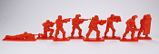 Солдатики из пластика СОБР, набор из 8 фигур (красный) 1:32, ИТАЛМАС - фото