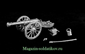Сборная миниатюра из металла Французская 12-ти фунтовая пушка, Наполеоника, 28 мм, Berliner Zinnfiguren - фото