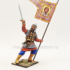 Миниатюра из олова Русский ратник со стягом XII-XIII вв., 54 мм, Студия Большой полк