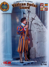Сборная фигура из смолы Швейцарский гвардеец стражи Ватикана 1:16 ICM - фото