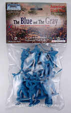 Солдатики из пластика Гражданская война в США, набор №1 (12 шт, цвет-голубой, серия 10), 1:32 Paragon - фото