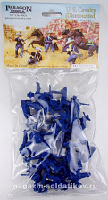 Солдатики из пластика Кавалеристы, набор №3, серия 8 (синий, 16 фигур), 1:32 Paragon - фото