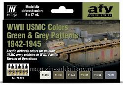 Набор Model Air «WWII USMC COLORS GREEN&GREY PATTERNS» (6цв.) Vallejo