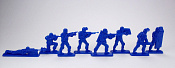 Солдатики из пластика СОБР, набор из 8 фигур (синий) 1:32, ИТАЛМАС - фото