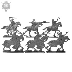Солдатики из пластика Конные сержанты. Пластик (серебро), Воины и битвы