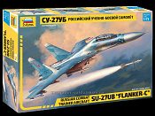 Сборная модель из пластика Российский учебно-боевой самолет «Су-27Б» (1/72) Звезда - фото