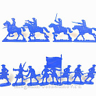 Солдатики из пластика Армия Карла XII. Северная война (8+4 шт, синий) 52 мм, Солдатики ЛАД