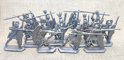 Фигурки из бронзы Римский легион. Гастаты и принципы (12 шт, пластик, серебряный), Воины и битвы