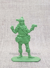 Солдатики из пластика Мирный житель №1. Вагант (зелёный), Воины и битвы - фото