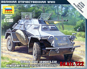 Сборная модель из пластика Немецкий бронеавтомобиль Sd.Kfz 222 (1/100) Звезда - фото
