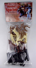 Солдатики из пластика Конные апачи, набор №3, серия 6 (цвет коричневый, 6 конных фигур), 1:32 Paragon - фото