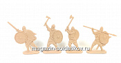 Солдатики из пластика Доп. Викинги. Дружина ярла (4 шт, бежевый) 52 мм, Солдатики ЛАД - фото