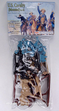 Солдатики из пластика Кавалерия, набор №3, серия 8 (цвет голубой, 16 фигур), 1:32 Paragon - фото
