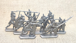 Фигурки из бронзы Римский легион. Триарии (8 шт, пластик, серебряный), Воины и битвы