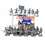 Солдатики из пластика Игровой состав набора: Пехота армии Карла XII (8+12 шт, серый) 52 мм, Солдатики ЛАД - фото