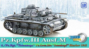 Масштабная модель в сборе и окраске Д Танк Pz.III Ausf.M PZ.GREN.DIV «Totenkopf» (1/72) Dragon - фото