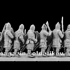 Сборная миниатюра из смолы Викинги, набор №10 (viking shieldwall), 8 фигур, 28 мм, V&V miniatures