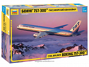 Сборная модель из пластика Пассажирский авиалайнер Боинг 757-300 (1/144) Звезда - фото