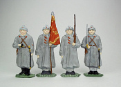 Солдатики из металла окрашенные Красноармейцы, набор из 4 шт в цвете, Иван и Ко - фото