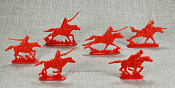Солдатики из пластика Первая конная (6 шт, красный, пластик) 54 мм, Воины и битвы - фото